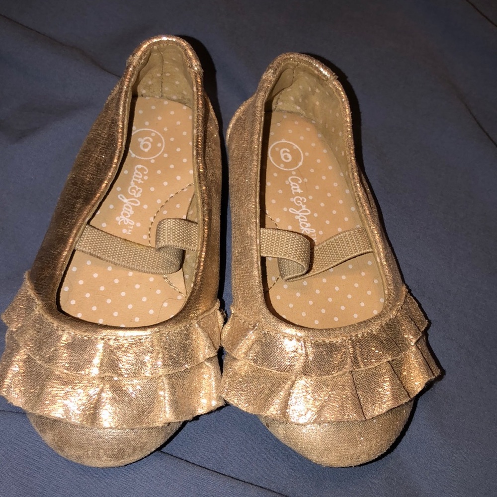 Toddler girl gold shoes